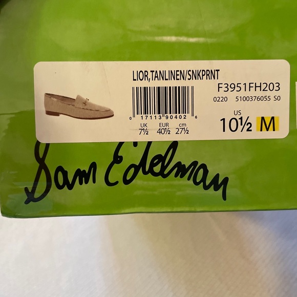 Sam Edelman Tan Linen and Snake print shoe. - Picture 6 of 6